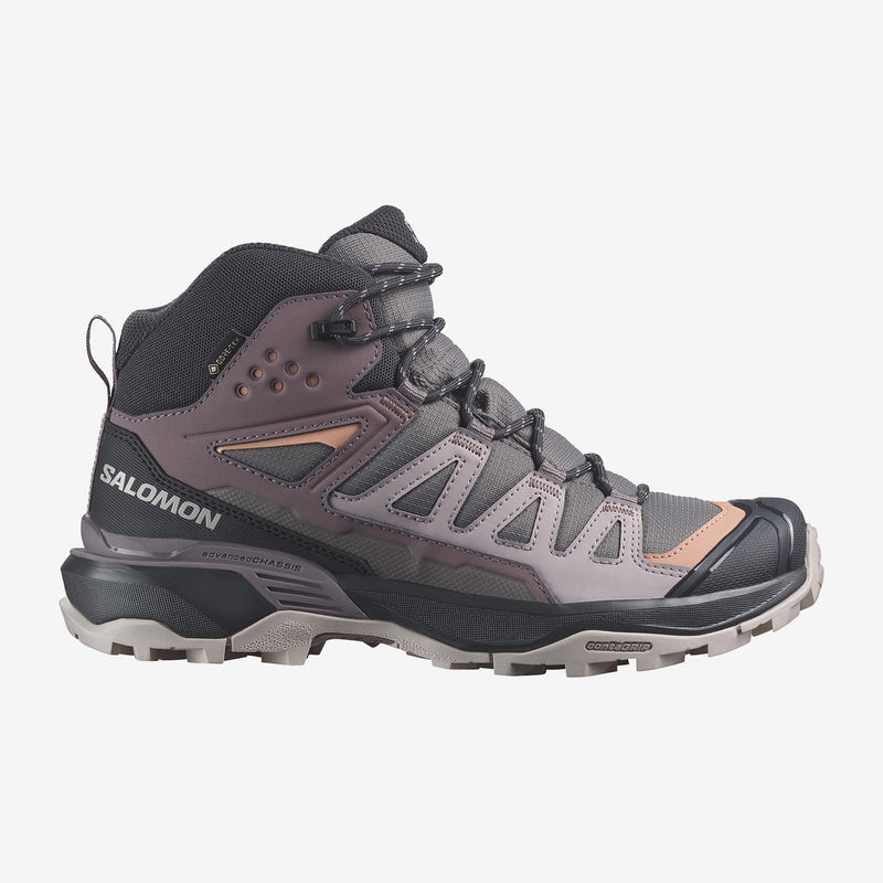 Load image into Gallery viewer, Salomon Women&#39;s X Ultra 360 Mid Gore-Tex Hiking Shoes Plum Kitten/Phantom/Cork L47448700
