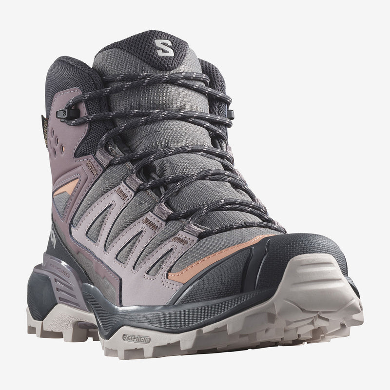 Load image into Gallery viewer, Salomon Women&#39;s X Ultra 360 Mid Gore-Tex Hiking Shoes Plum Kitten/Phantom/Cork L47448700
