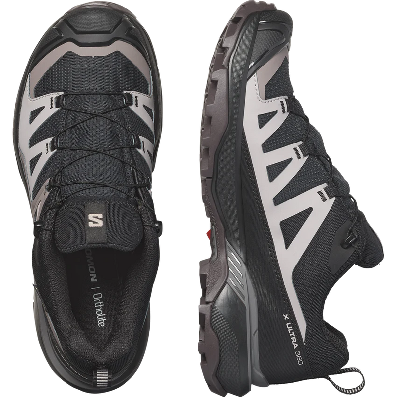 Load image into Gallery viewer, Salomon Women&#39;s X Ultra 360 Gore-Tex Hiking Shoes Black/Plum Kitten/Shale L47449200
