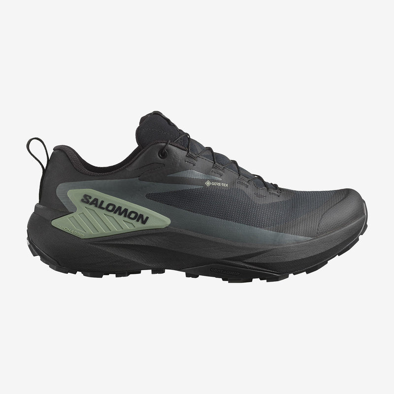 Load image into Gallery viewer, Salomon Men&#39;s Genesis Gore-Tex Trail Running Shoes Black/Agave Green/Urban Chic L47518700
