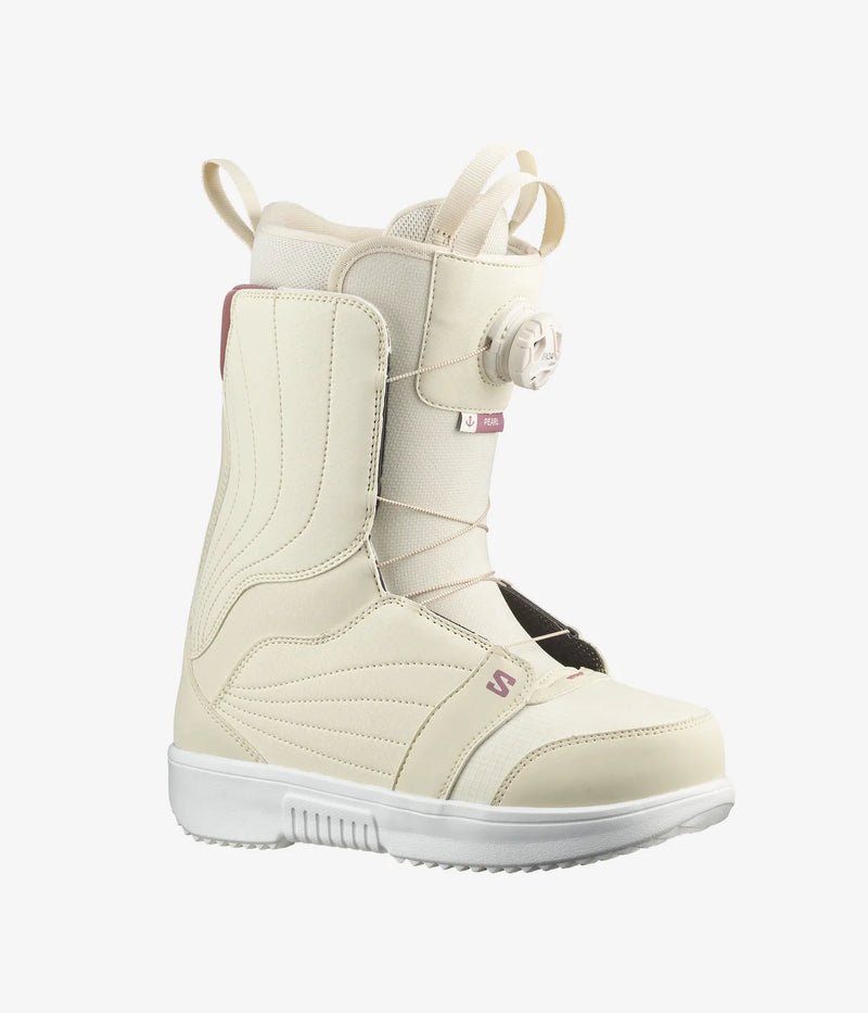 Load image into Gallery viewer, Salomon Women&#39;s Pearl BOA Snowboard Boots Almond Milk/Vanilla Ice/Grape Shake L47542900
