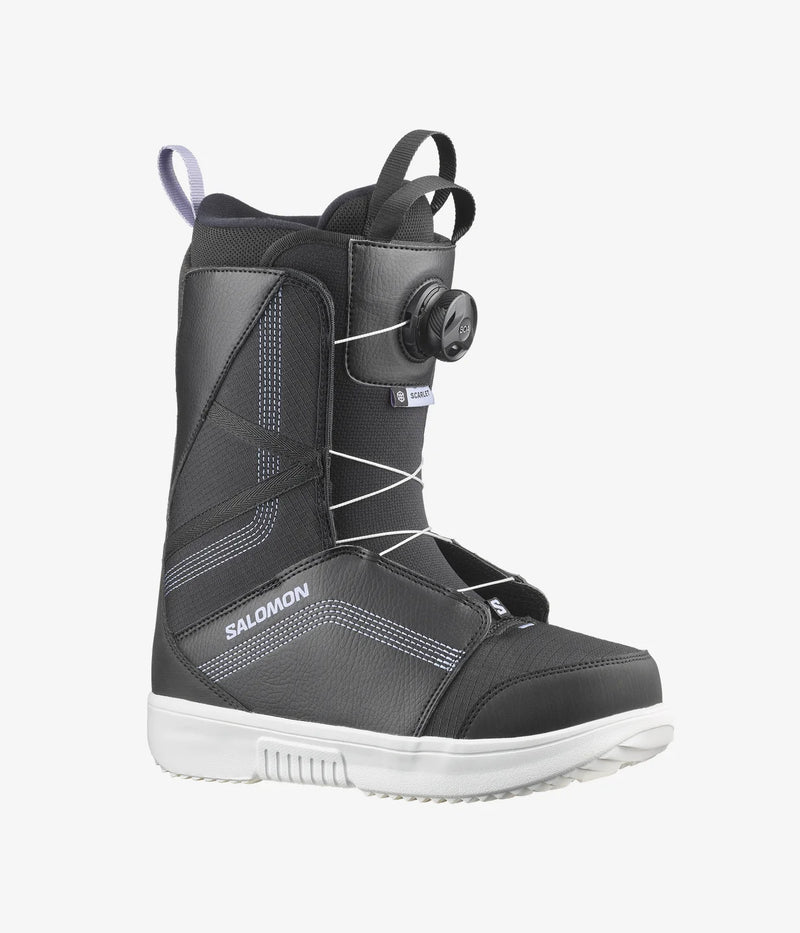 Load image into Gallery viewer, Salomon Women&#39;s Scarlet BOA Snowboard Boots Black/Black/Persian Violet L47543000
