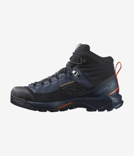 Load image into Gallery viewer, Salomon Men&#39;s X Ultra Alpine Mid Gore-Tex Hiking Shoes Blue Nights/Black/Red Orange L47686500
