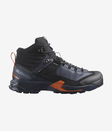 Load image into Gallery viewer, Salomon Men&#39;s X Ultra Alpine Mid Gore-Tex Hiking Shoes Blue Nights/Black/Red Orange L47686500
