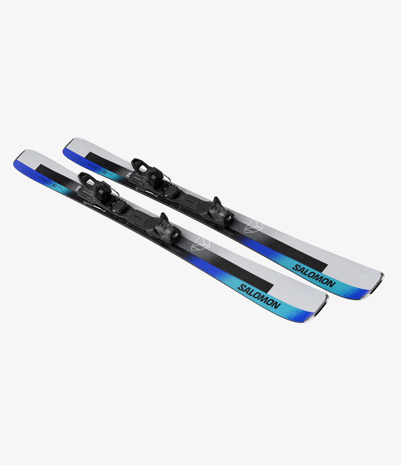 Load image into Gallery viewer, Salomon Men&#39;s 161 Stance Ski Silver Met./Turquoise/Race Blue L47606600161
