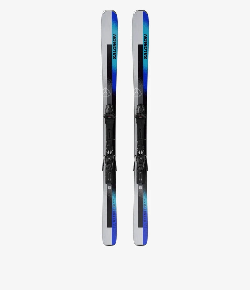 Load image into Gallery viewer, Salomon Men&#39;s 169 Stance Ski Silver Met./Turquoise/Race Blue L47606600169
