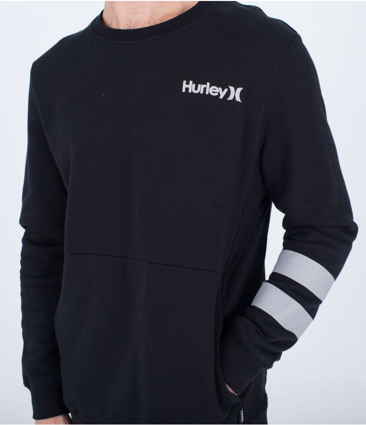 Load image into Gallery viewer, Hurley Men&#39;s Oceancare Crew Sweatshirt Black MFTEU00014-010
