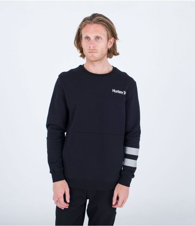 Load image into Gallery viewer, Hurley Men&#39;s Oceancare Crew Sweatshirt Black MFTEU00014-010
