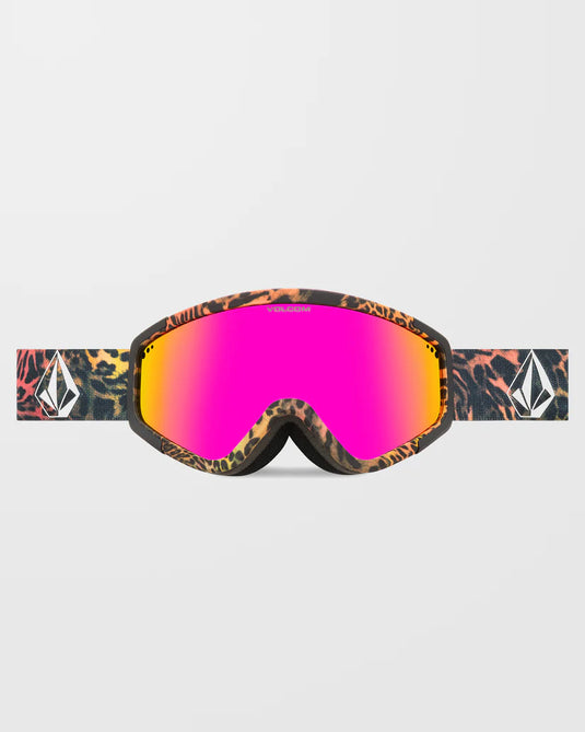 Volcom Unisex Attunga Goggles (+Bonus Lens) Acid Leopard/Pink Chrome VG0824104_PICH