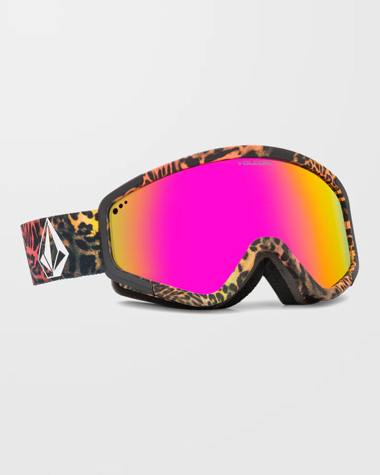 Volcom Unisex Attunga Goggles (+Bonus Lens) Acid Leopard/Pink Chrome VG0824104_PICH