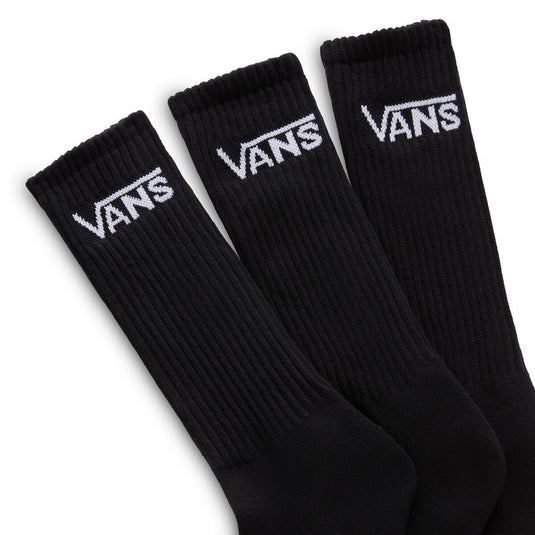 Vans Unisex Classic Crew Socks (3 pairs) Black VN000F0XBLK