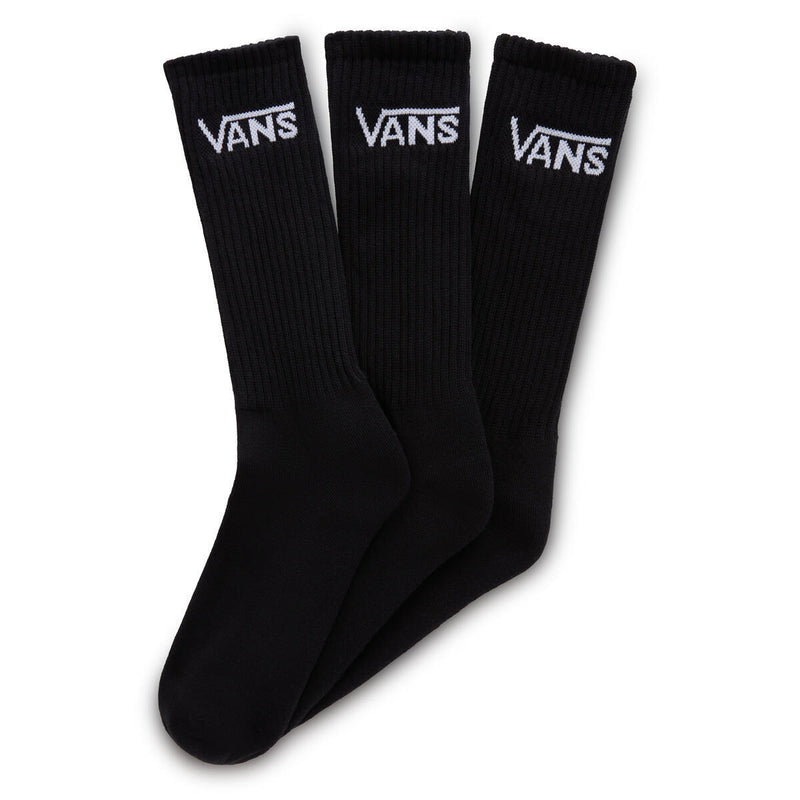 Load image into Gallery viewer, Vans Unisex Classic Crew Socks (3 pairs) Black VN000F0XBLK
