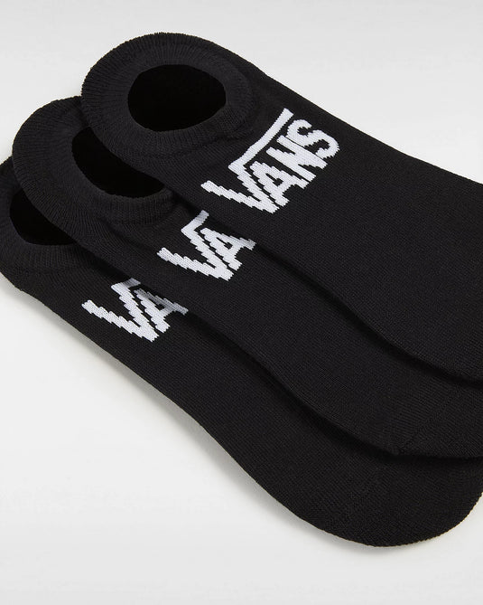 Vans Unisex Classic Kick Socks (3 Pairs) Black VN000F0ZBLK