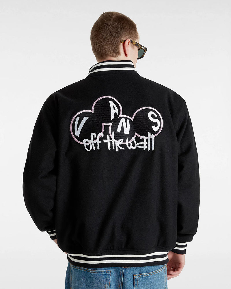 Load image into Gallery viewer, Vans Men&#39;s Scuttle Baseball Jacket Black VN000HMNBLK
