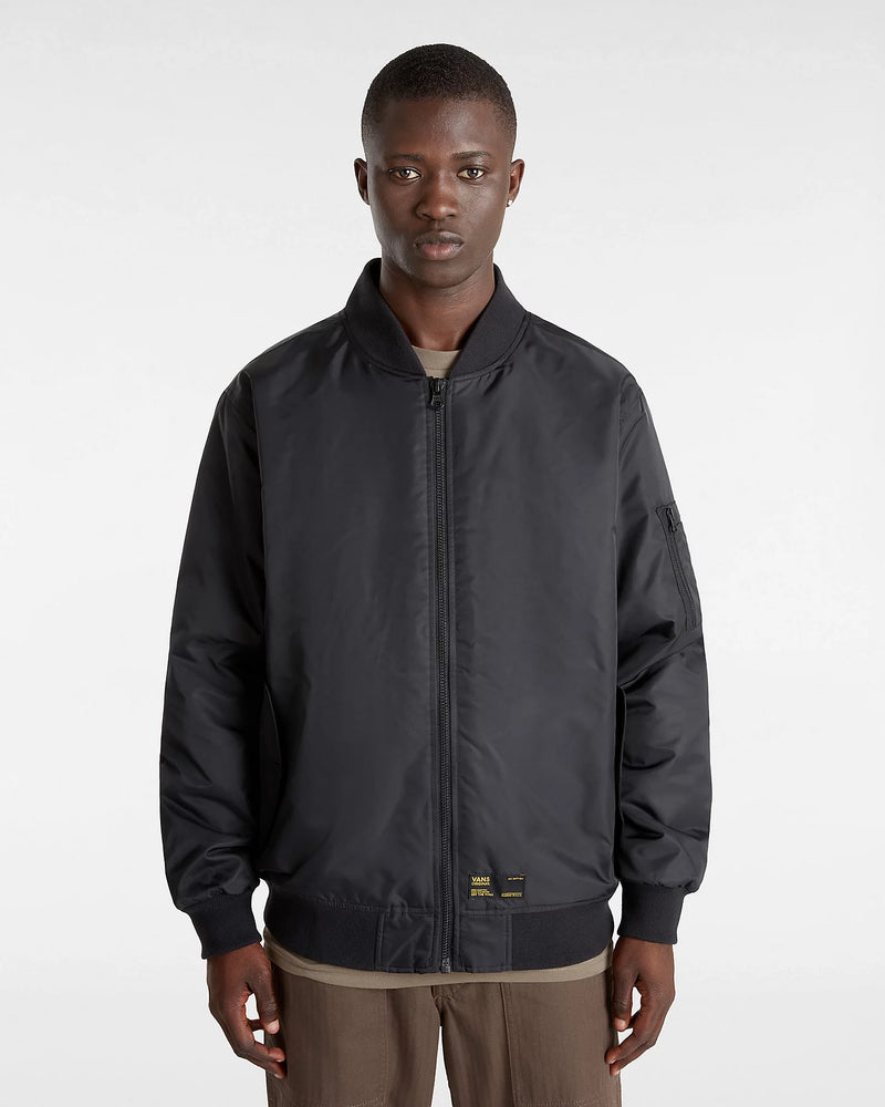 Load image into Gallery viewer, Vans Men&#39;s Copley Bomber Jacket Black VN000HMQBLK
