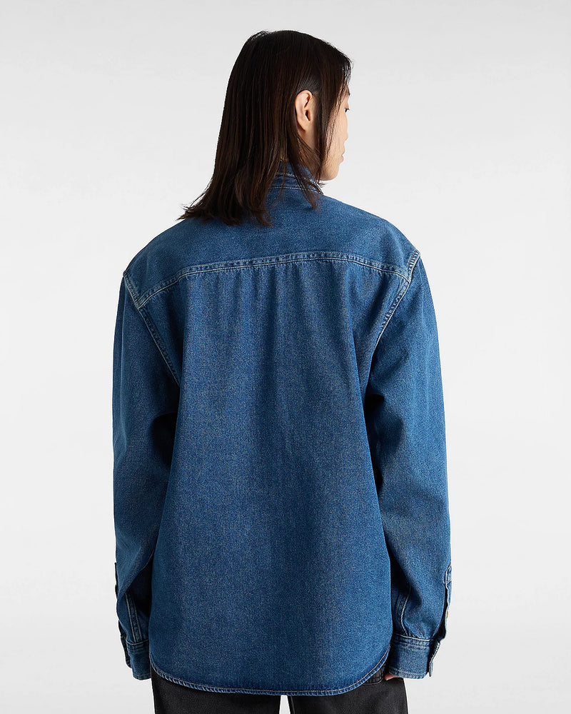 Load image into Gallery viewer, Vans Unisex Stevens Denim Long Sleeve Woven Shirt Blue VN000HNTAHU
