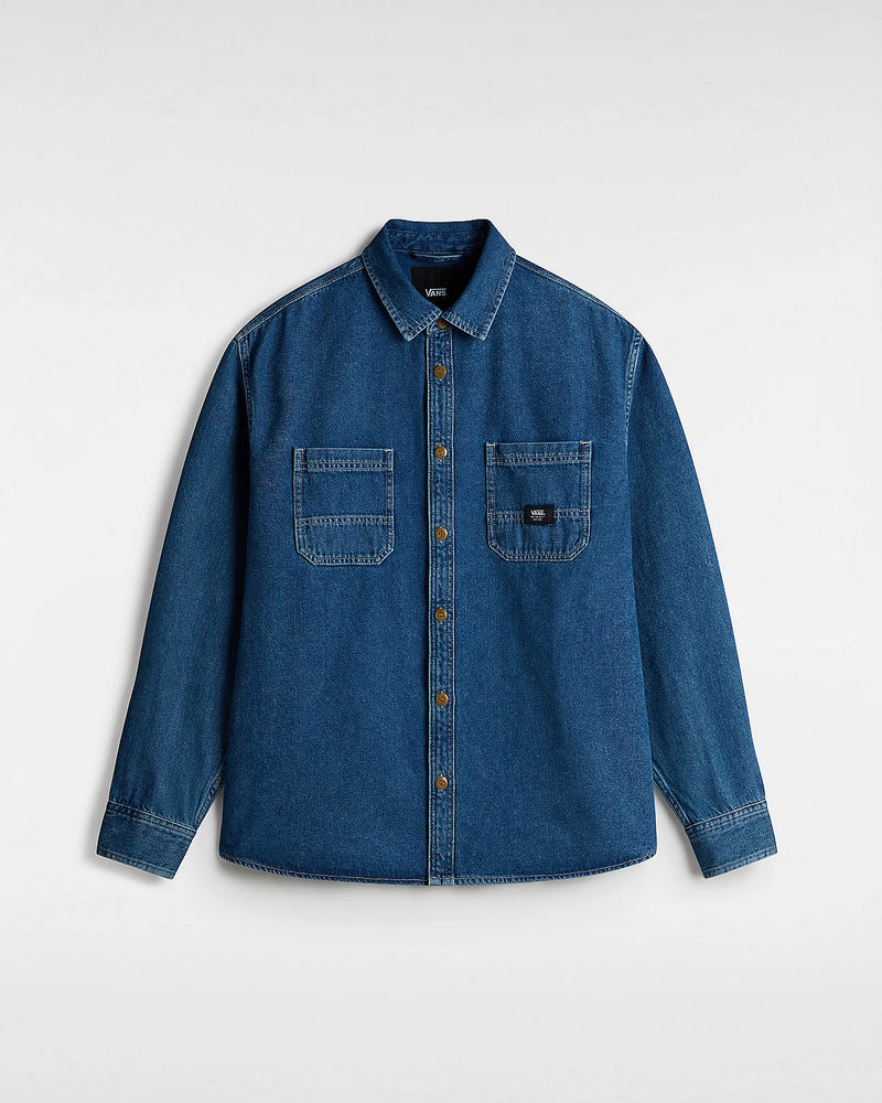 Load image into Gallery viewer, Vans Unisex Stevens Denim Long Sleeve Woven Shirt Blue VN000HNTAHU
