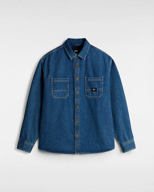 Vans Unisex Stevens Denim Long Sleeve Woven Shirt Blue VN000HNTAHU