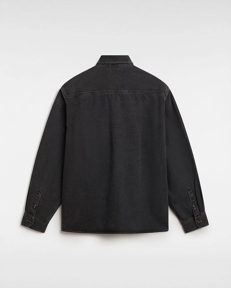 Load image into Gallery viewer, Vans Men&#39;s Stevens Denim Long Sleeve Woven Shirt Washed Black VN000HNTDAD
