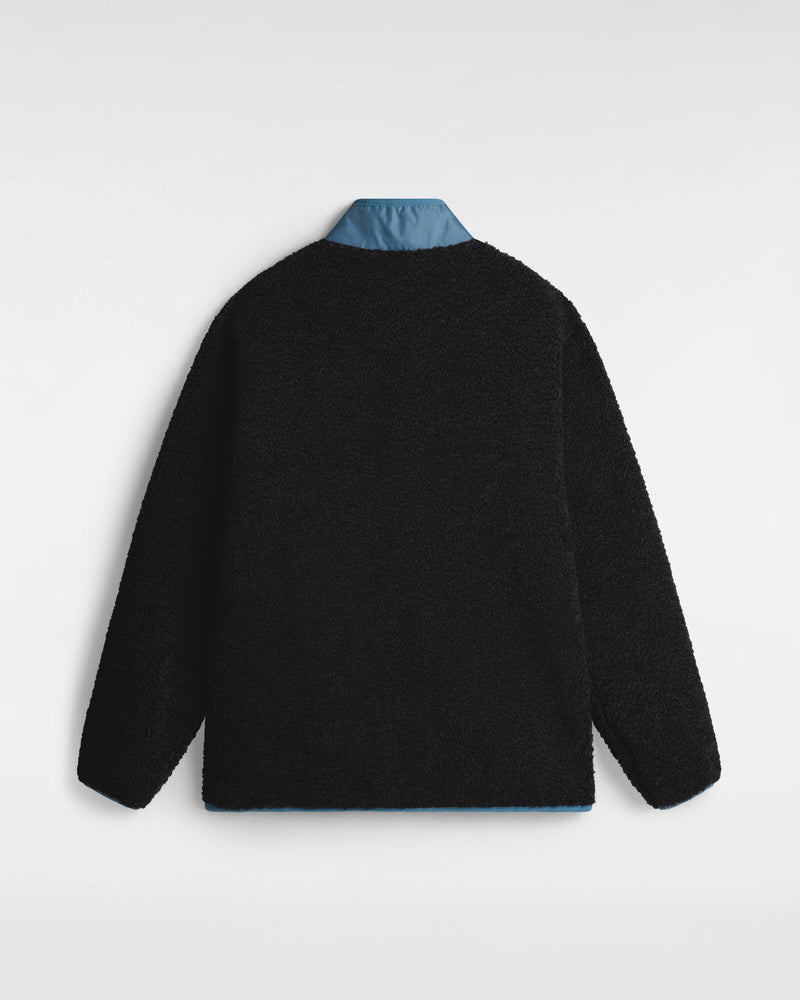 Load image into Gallery viewer, Vans Men&#39;s Debrusk Loose Sherpa Full Zip Sweatshirt Black/Bluestone VN000HPVCCB
