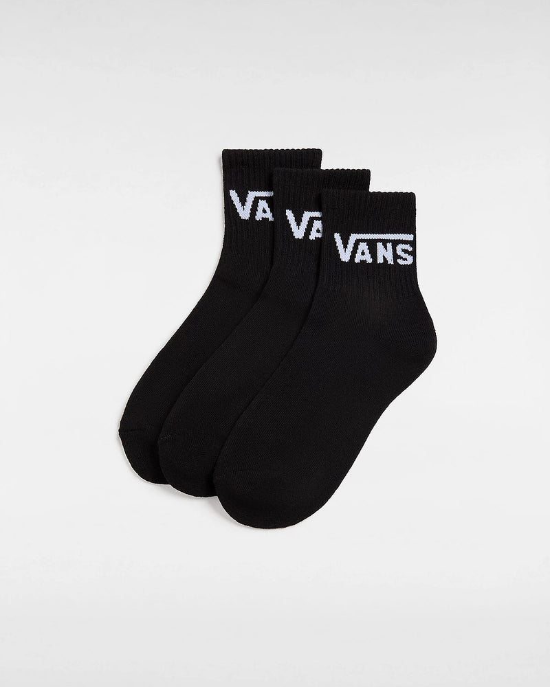 Load image into Gallery viewer, Vans Women&#39;s Classic Crew Socks (3 pairs) Black VN0A49ZFBLK
