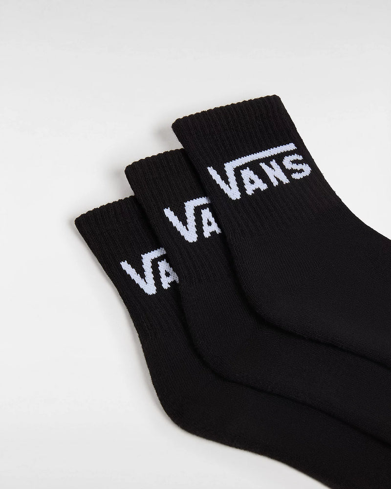 Load image into Gallery viewer, Vans Women&#39;s Classic Crew Socks (3 pairs) Black VN0A49ZFBLK
