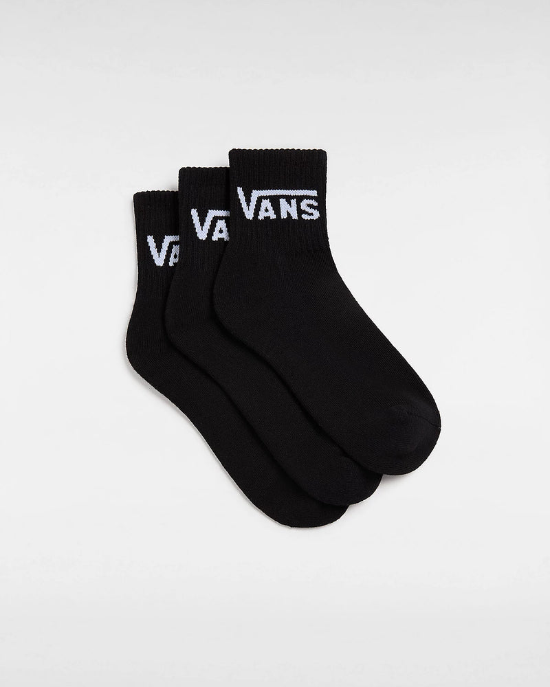 Load image into Gallery viewer, Vans Women&#39;s Classic Crew Socks (3 pairs) Black VN0A49ZFBLK
