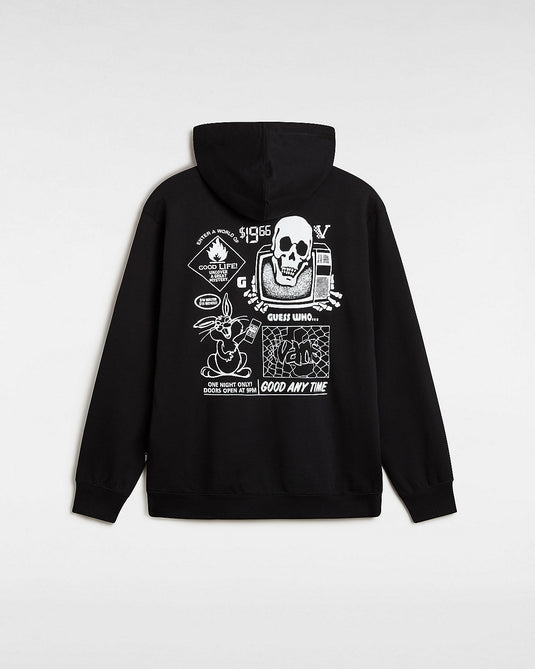 Vans Unisex Crazy Eddy 66 Loose Pullover Hoodie Black VN000JE7BLK