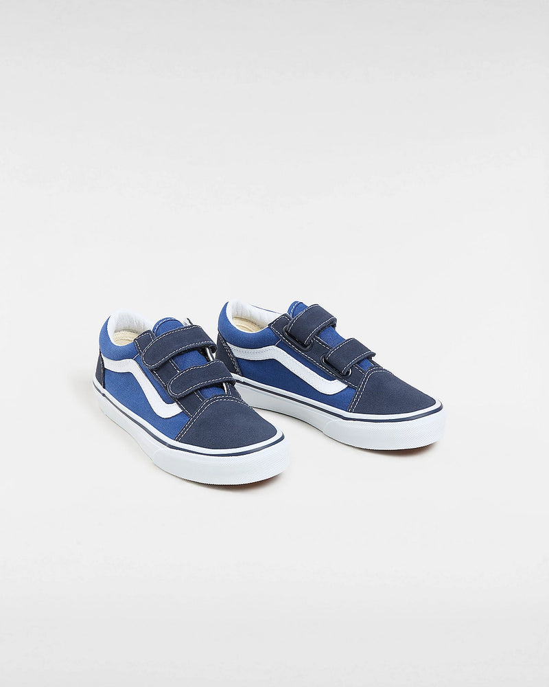 Load image into Gallery viewer, Vans Kids&#39; Old Skool V Shoes Navy-True White VN000VHENWD
