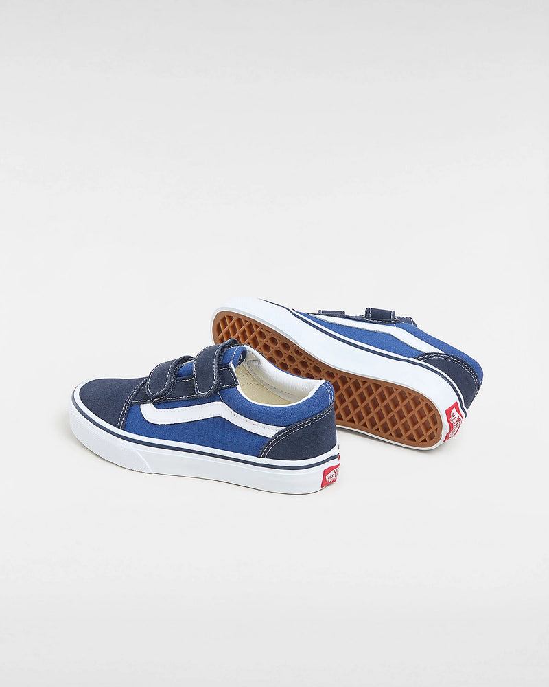 Load image into Gallery viewer, Vans Kids&#39; Old Skool V Shoes Navy-True White VN000VHENWD
