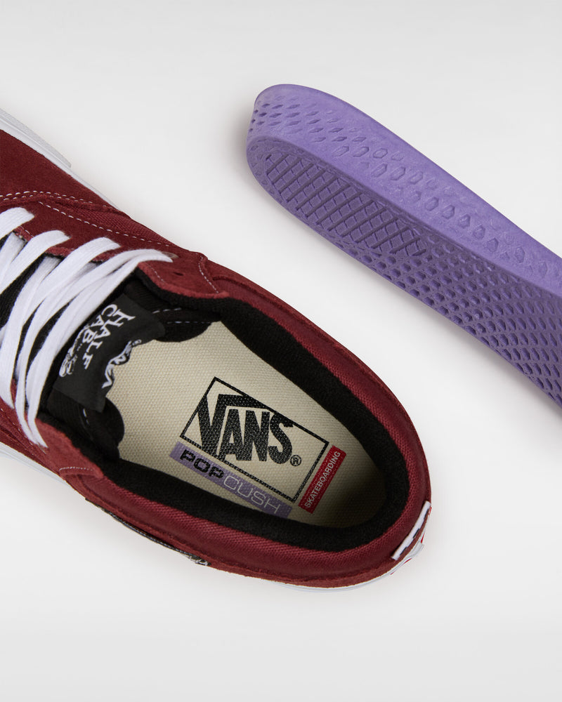 Load image into Gallery viewer, Vans Men&#39;s Skate Half Cab Shoe Burgundy/White VN0A2Z34Z28
