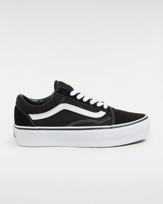 Vans Women's Platform Old Skool Shoes Black/White VN0A3B3UY28