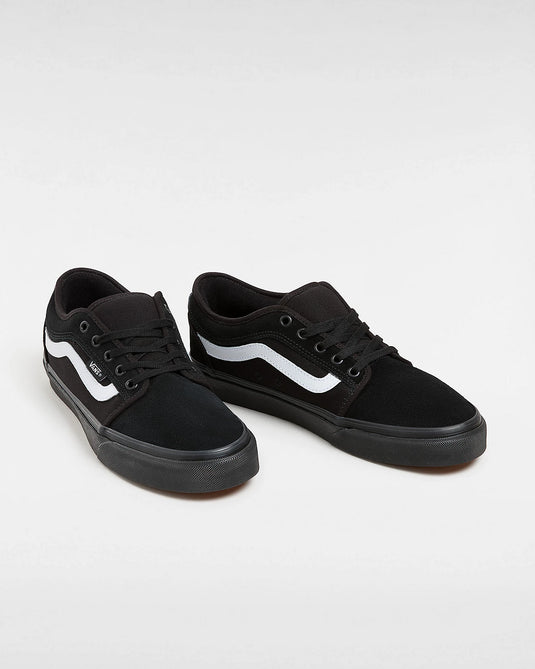 Vans Men's Chukka Low Sidestripe Shoes Black/Black/White VN0A5KQZB8C