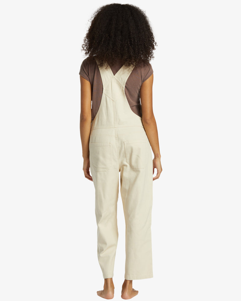 Load image into Gallery viewer, Billabong Women&#39;s Sand Canyon Denim Overalls White Cap ABJDP00159-WCP
