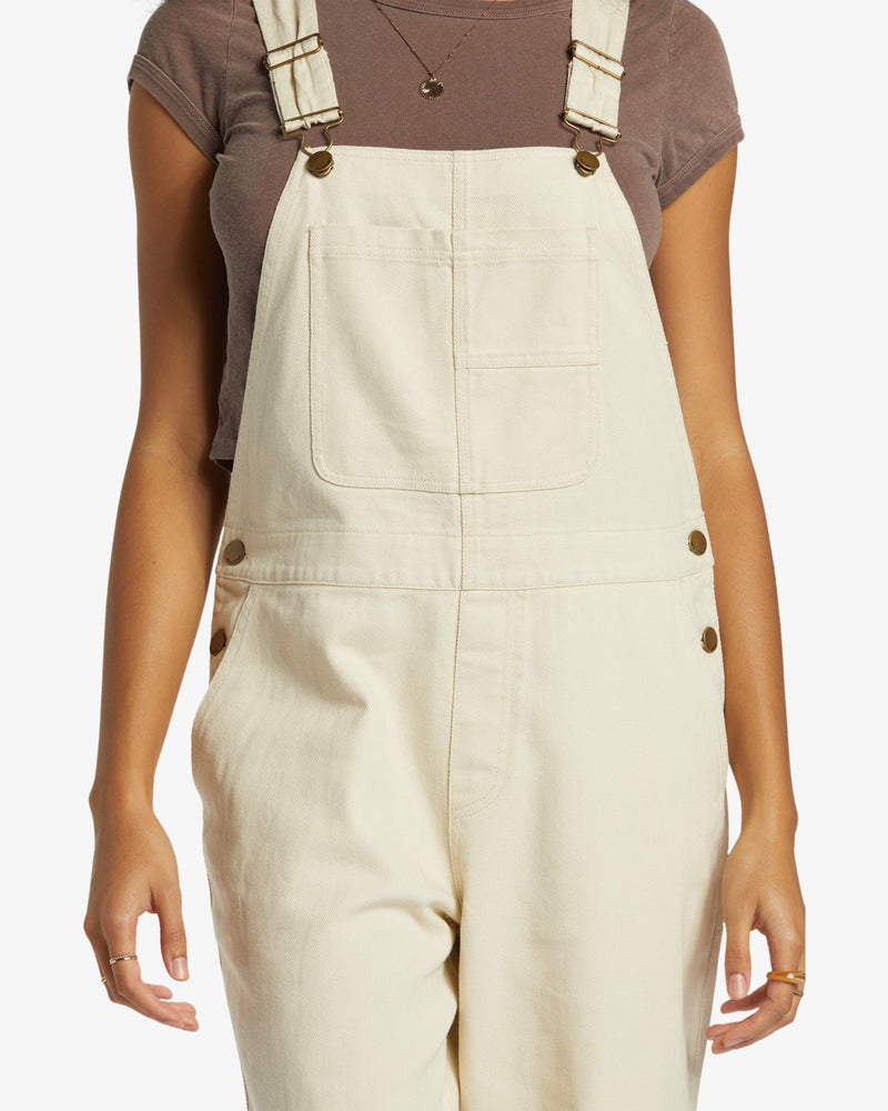 Load image into Gallery viewer, Billabong Women&#39;s Sand Canyon Denim Overalls White Cap ABJDP00159-WCP
