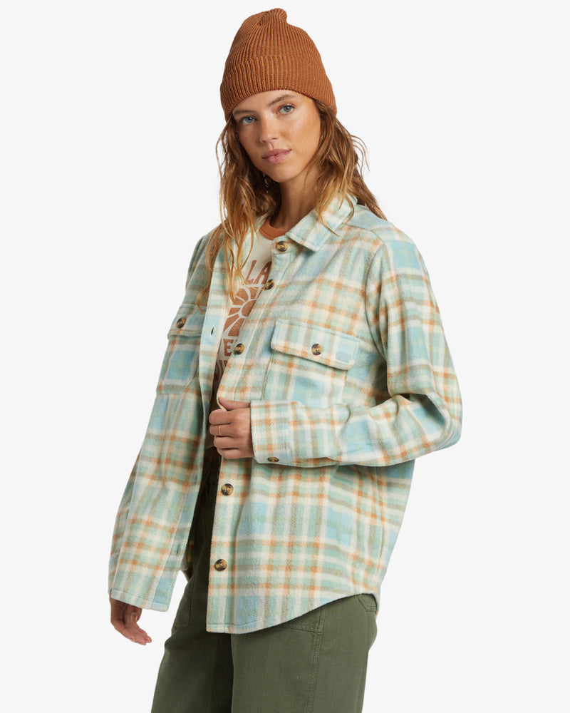 Load image into Gallery viewer, Billabong Women&#39;s Forge Fleece Shacket Blue Haze ABJFT00423-BGA0
