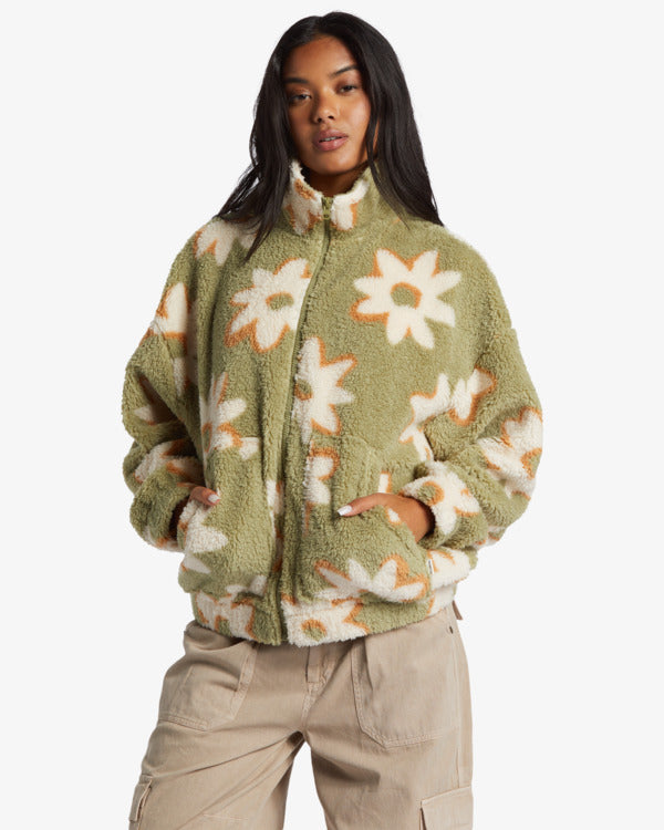 Load image into Gallery viewer, Billabong Women&#39;s First Light Full Zip Jacket Avocado ABJFT00485_AVO
