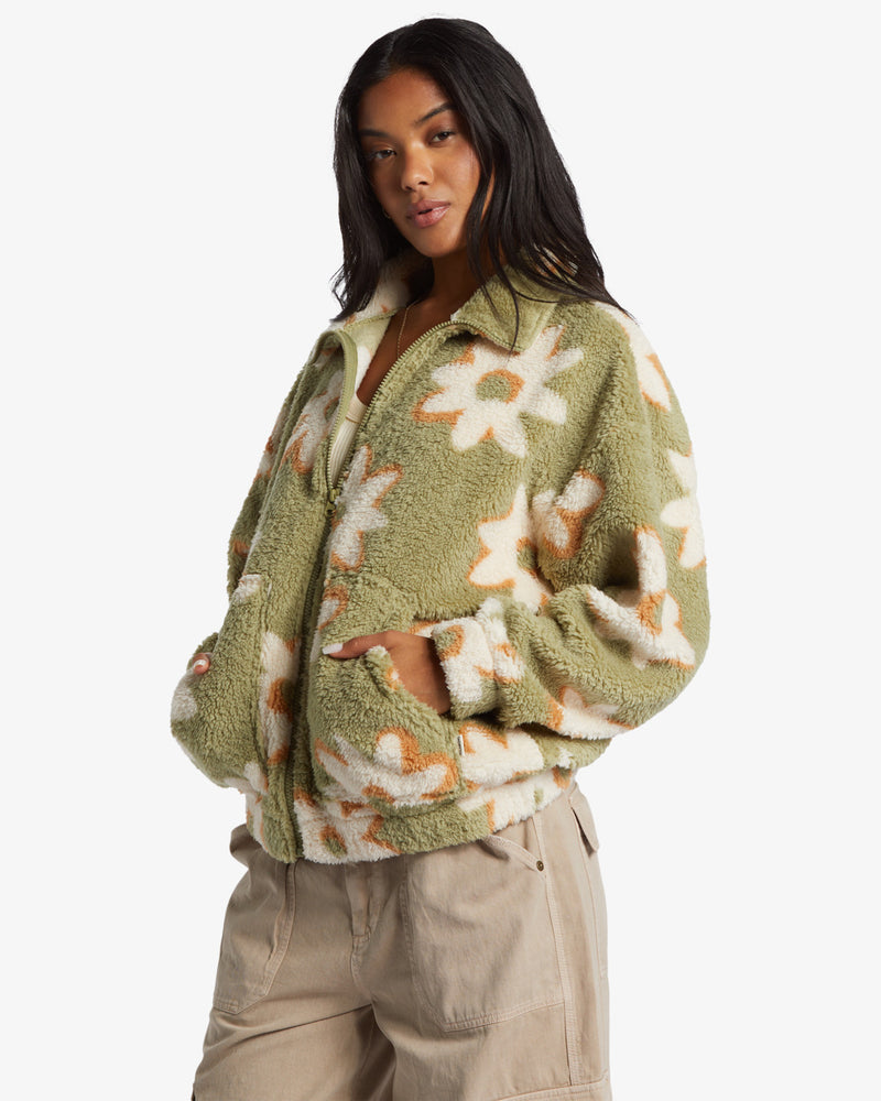 Load image into Gallery viewer, Billabong Women&#39;s First Light Full Zip Jacket Avocado ABJFT00485_AVO
