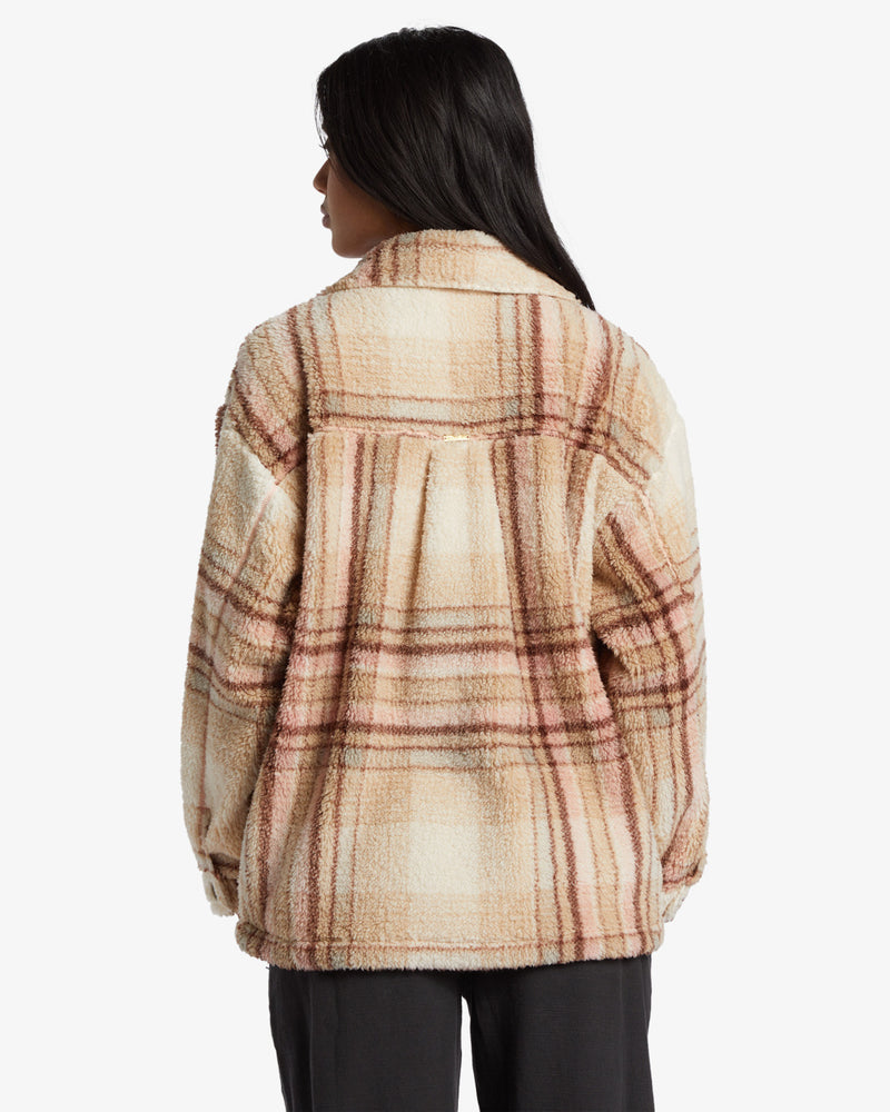 Load image into Gallery viewer, Billabong Women&#39;s Sundown Sherpa Jacket Dusty Peach ABJFT00487_MFN0
