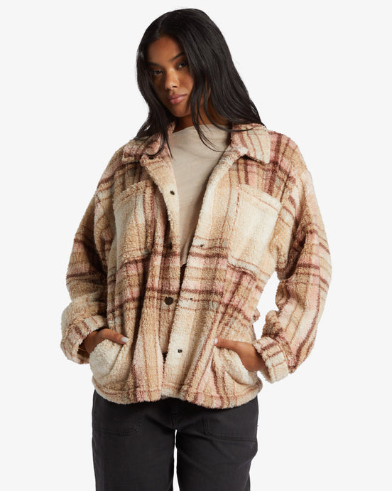 Billabong Women's Sundown Sherpa Jacket Dusty Peach ABJFT00487_MFN0