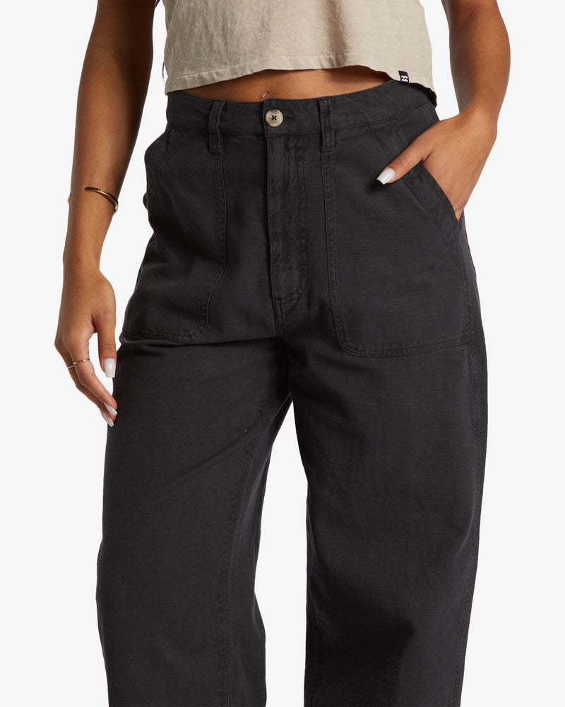 Load image into Gallery viewer, Billabong Women&#39;s Stay Grounded Pants Black Sands ABJNP00452_BSD
