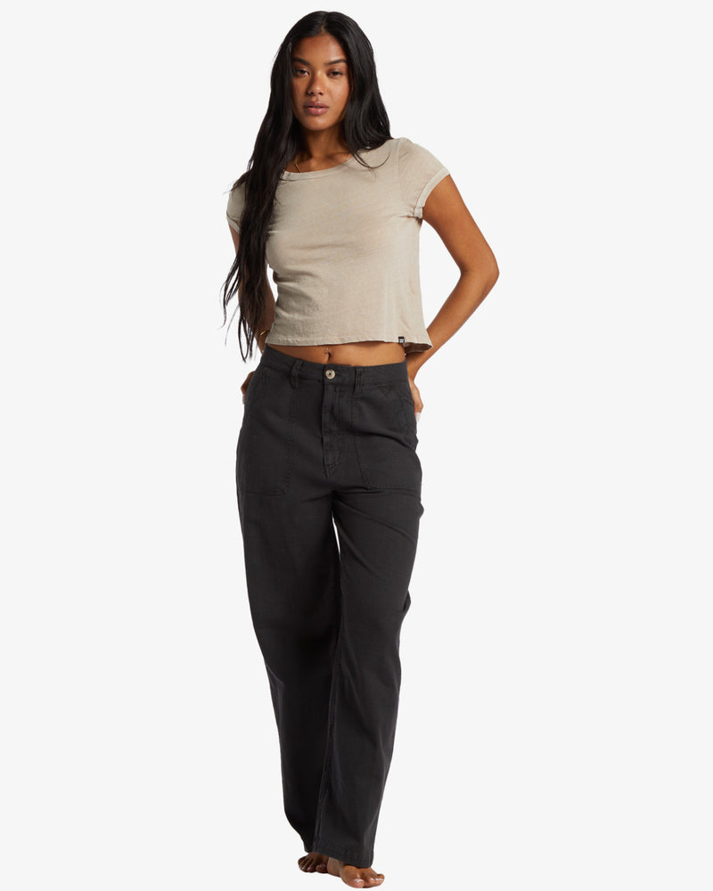 Load image into Gallery viewer, Billabong Women&#39;s Stay Grounded Pants Black Sands ABJNP00452_BSD
