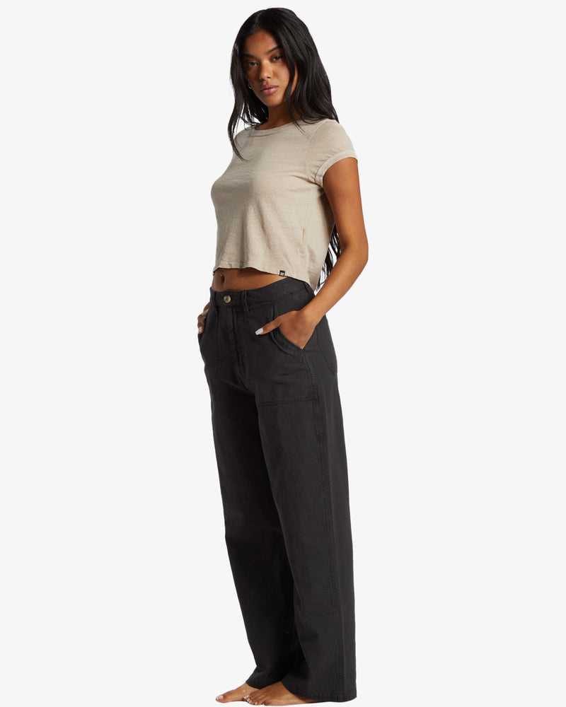 Load image into Gallery viewer, Billabong Women&#39;s Stay Grounded Pants Black Sands ABJNP00452_BSD
