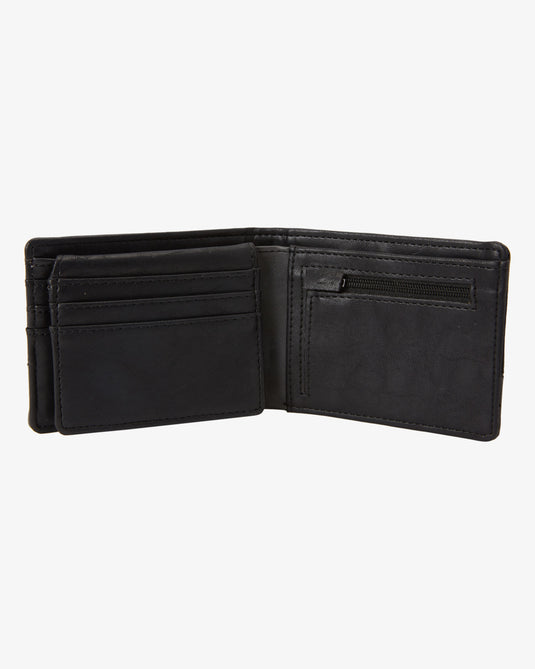 Billabong Men's Dimension Faux Leather Bi Fold Wallet Black/Char ABYAA00224-BCC