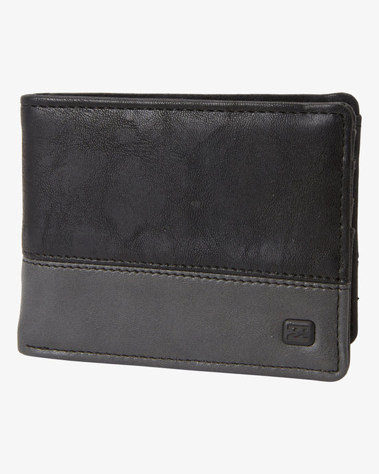 Billabong Men's Dimension Faux Leather Bi Fold Wallet Black/Char ABYAA00224-BCC