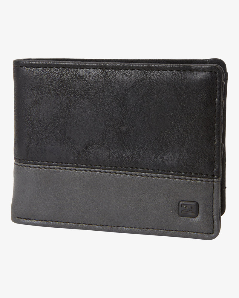 Load image into Gallery viewer, Billabong Men&#39;s Dimension Faux Leather Bi Fold Wallet Black/Char ABYAA00224-BCC
