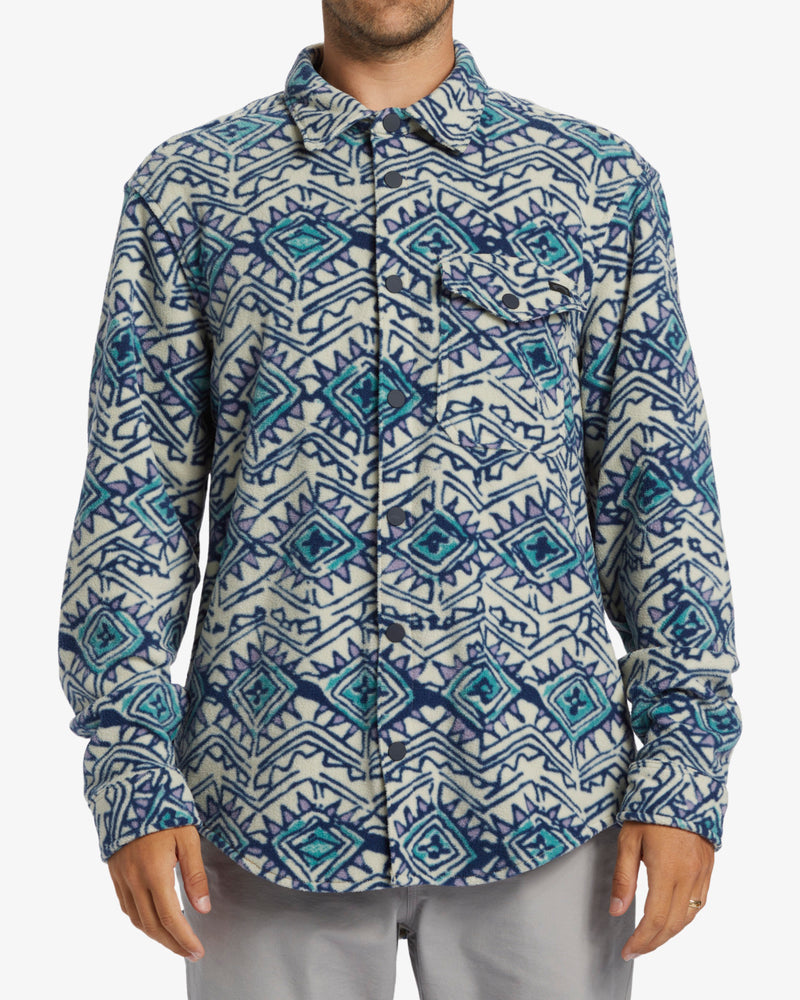 Load image into Gallery viewer, Billabong Men&#39;s Furnace Flannel Fleece Overshirt Slate Blue ABYFT00101-SLB
