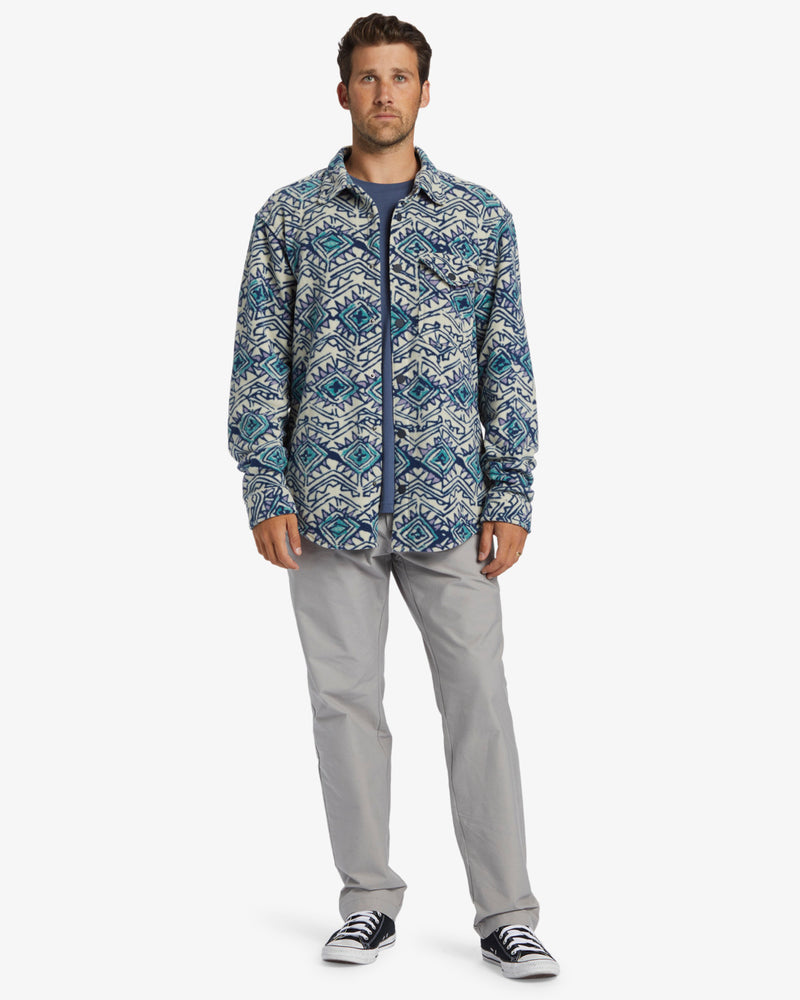 Load image into Gallery viewer, Billabong Men&#39;s Furnace Flannel Fleece Overshirt Slate Blue ABYFT00101-SLB
