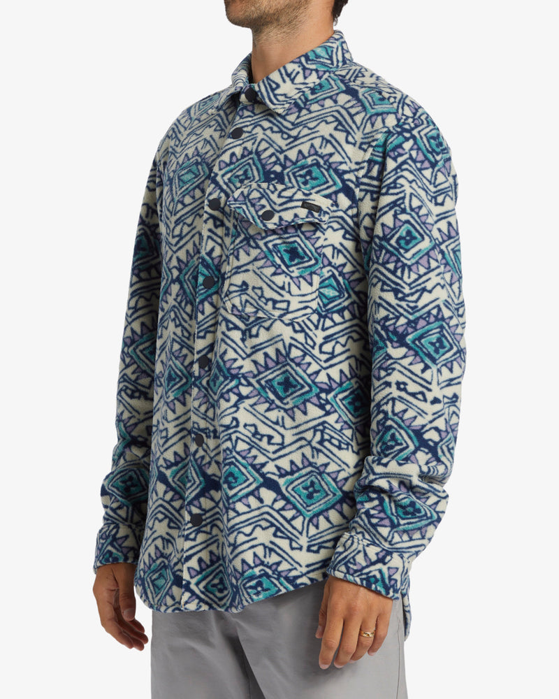 Load image into Gallery viewer, Billabong Men&#39;s Furnace Flannel Fleece Overshirt Slate Blue ABYFT00101-SLB
