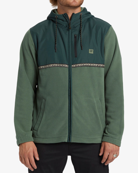 Billabong Men's Boundary Lite Zip-Up Hoodie Forest Green ABYFT00470-GTC0